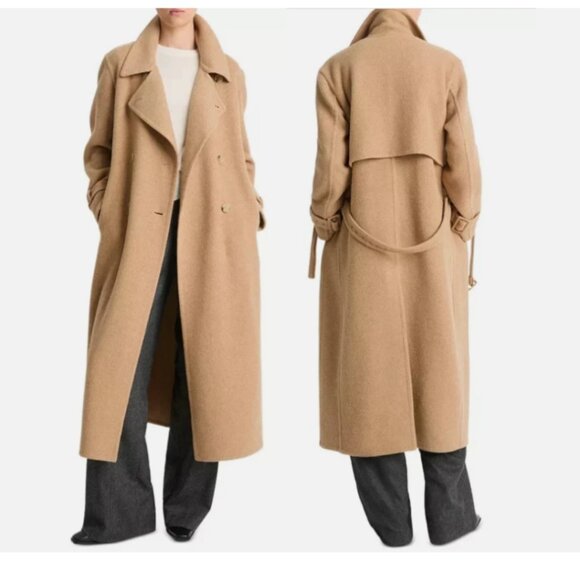 Vince Lofty Italian Wool-Blend Belted Long Coat - Picture 1 of 14